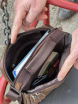 Чоловіча шкіряна сумка BON392323 коричневая, фото 5