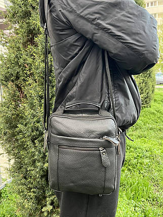 Чоловіча шкіряна сумка 3922BL-1111 чорна, фото 1