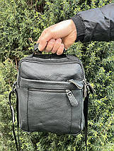 Чоловіча шкіряна сумка 3922BL-1111 чорна, фото 2
