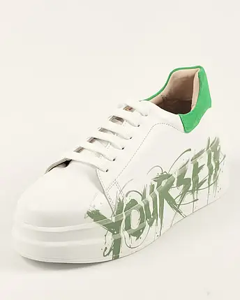 Кросівки жіночі Evromoda 44929 40 білі із зеленим 36, фото 1