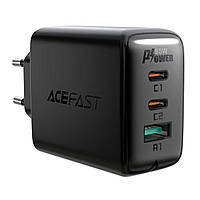 Сетевое зарядное устройство ACEFAST A13 PD65W(USB-C+USB-C+USB-A) 3-port charger set, цвет черный