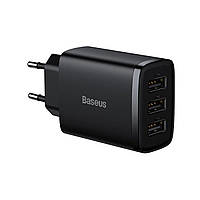 Сетевое зарядное устройство Baseus Compact Charger 3U 17W EU, цвет черный
