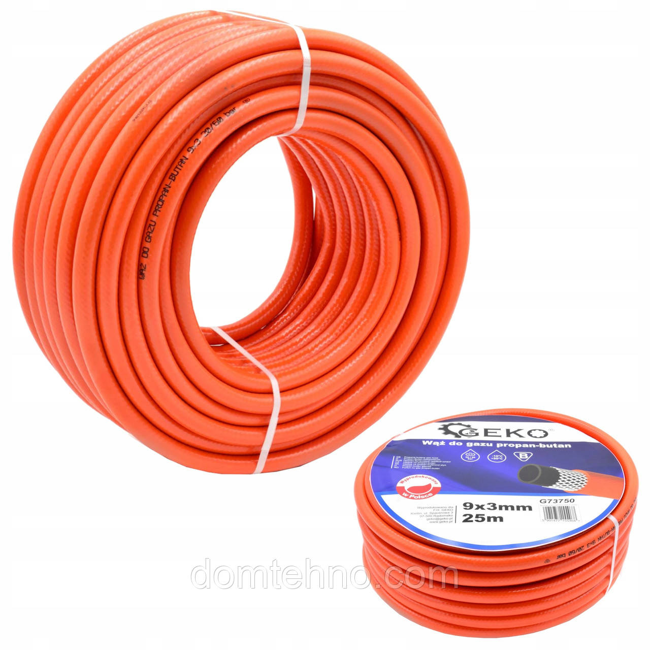Шланг газовий пропан-бутан 9x3мм 25м 20bar GEKO G73750, фото 1