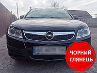 Реснички на фары Opel Vectra C 2005-2009 черные рестайлинг / Опель Вектра Ц (черный глянец)