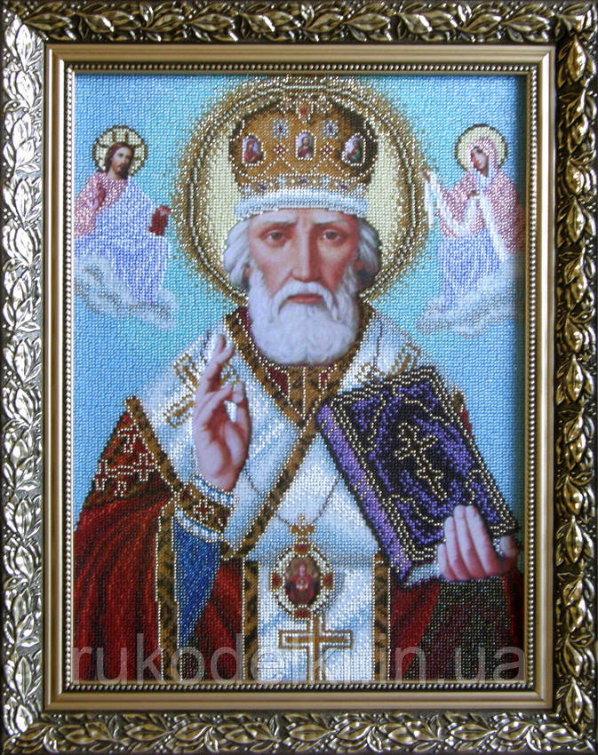 Святий Миколай Канва з нанесеним малюнком для вишивання бісером БС Солос СМ-СХ