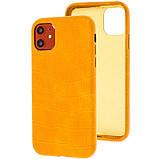 Шкіряний чохол Croco Leather для Apple iPhone 11 (6.1") Yellow, фото 2
