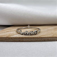 Кольцо серебряное женское колечко Любовь в камнях серебро 925 покрыто родием 18 размер 4021р 0.80г
