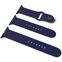 Силиконовый ремешок для Apple Watch Sport Band 38 / 40 / 41 (S/M & M/L) 3pcs Темно-синий / Midnight blue