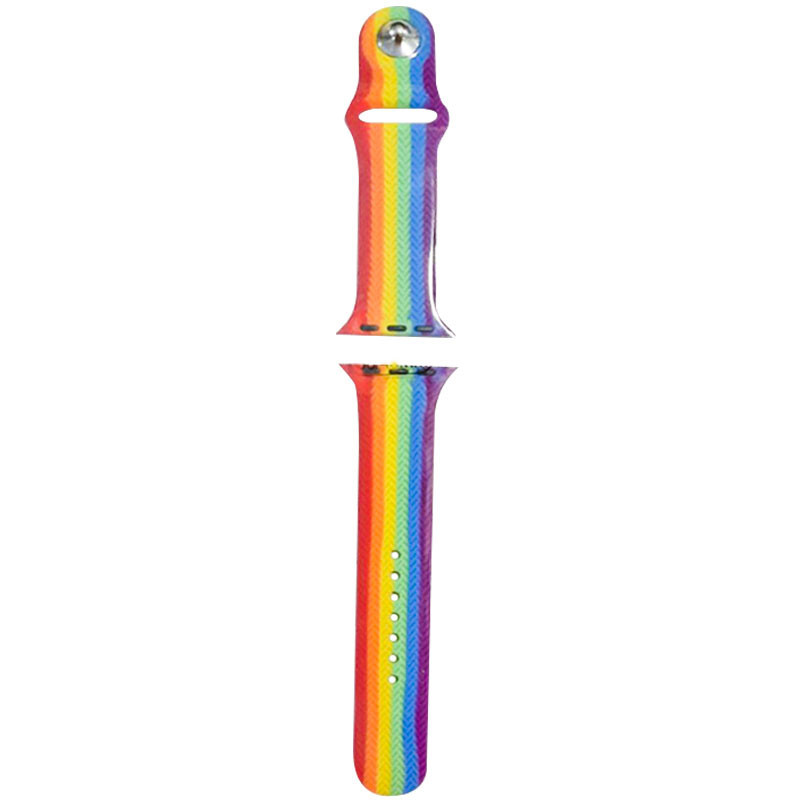 Силіконовий ремінець Rainbow для Apple Watch 42(ser.1-3)/44/45/46/49mm Червоний / Фіолетовий
