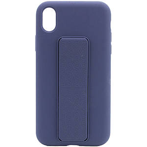 Чохол Silicone Case Hand Holder для Apple iPhone XS Max (6.5") Темно-синій / Midnight blue