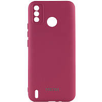 Чехол Silicone Cover My Color Full Camera (A) для TECNO Spark 6 Go Бордовый / Marsala