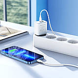 МЗП Borofone BA67A PD20W+QC3.0 (1USB-A/1C) + кабель Type-C to Lightning Білий, фото 4