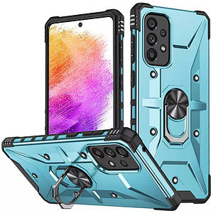 Протиударний чохол Pathfinder Ring для Samsung Galaxy A13 4G | Броньований з кільцем Блакитний / Light Blue