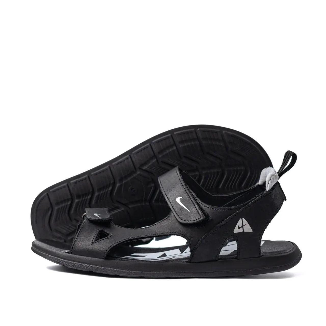 Чоловічі шкіряні сандалі Black, фото 1