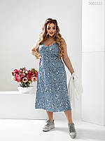Женское платье Альмерия в бельевом стиле (джинсовый), р. 48-50, 52-54, 56-58