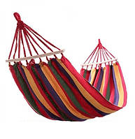 Подвесной гамак с перекладиной, разноцветный (гамак тканевый Мексиканский)