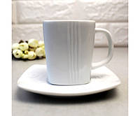 Чашка чайна 250 мл. Helios HoReCa з блюдцем, квадратна