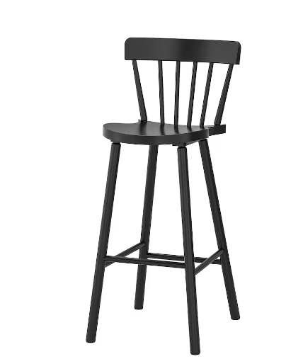 NORRARYD Барний стілець зі спинкою, чорний,74 см,  003.977.36