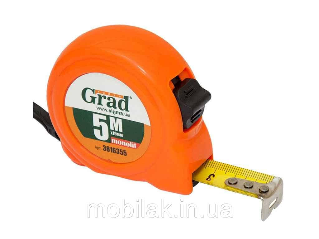 Рулетка Monolit 5 м * 19 мм 3816355 ТМ Grad