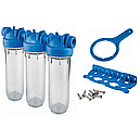 Фільтр-колби для холодної води Atlas Filtri DP TRIO TS Dn 1" 45° Висота 20" (трійна колба) ZA1401701, фото 3