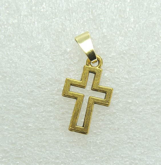 Кулон підвіска Liresmina Jewelry Хрестик 1,6 см золотистий
