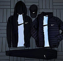 (п) Комплект із курткою Nike (худі на змійці + штани + футболка + кипка +куртка).Хіт!