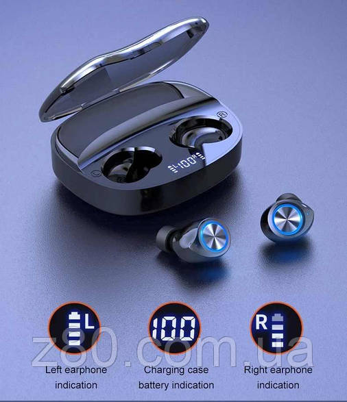 TW90 бездротові навушники блютуз TWS чорні, фото 2