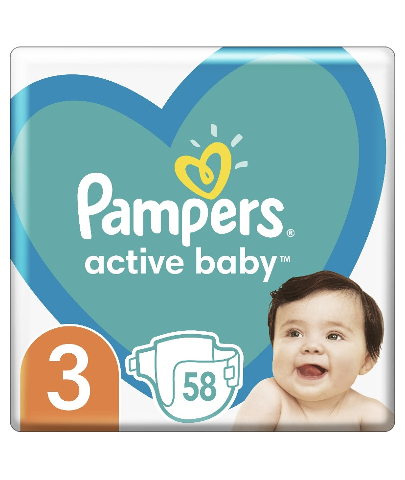 Підгузки Pampers Active Baby 3 (6-10 кг) на 58 шт