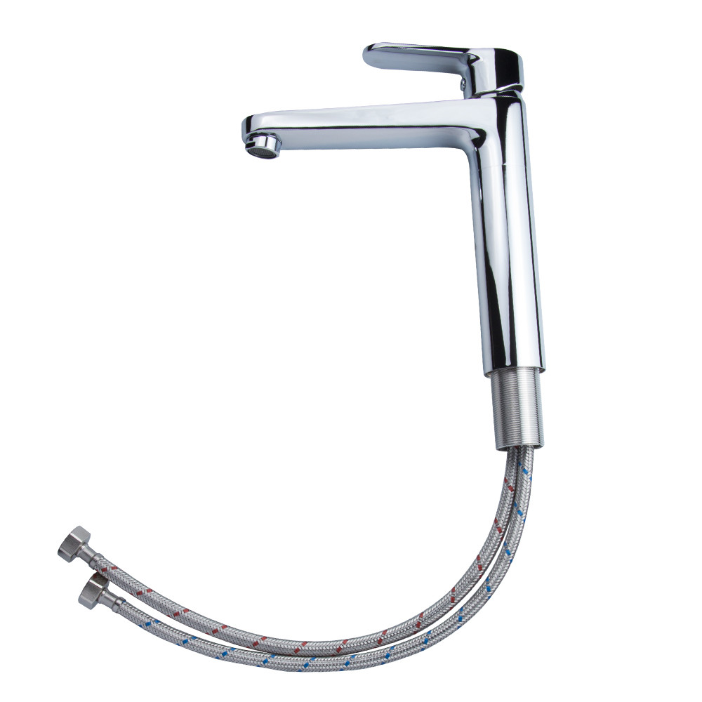 Смеситель латунь для умывальника, раковины MARMORE (Ø35 мм, литой, высокий, на гайке) ТМ CORSO, фото 3