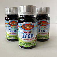 Carlson Iron kid s, дитяче залізо 15 мг, із полуничним смаком, 30 жувальних таблеток