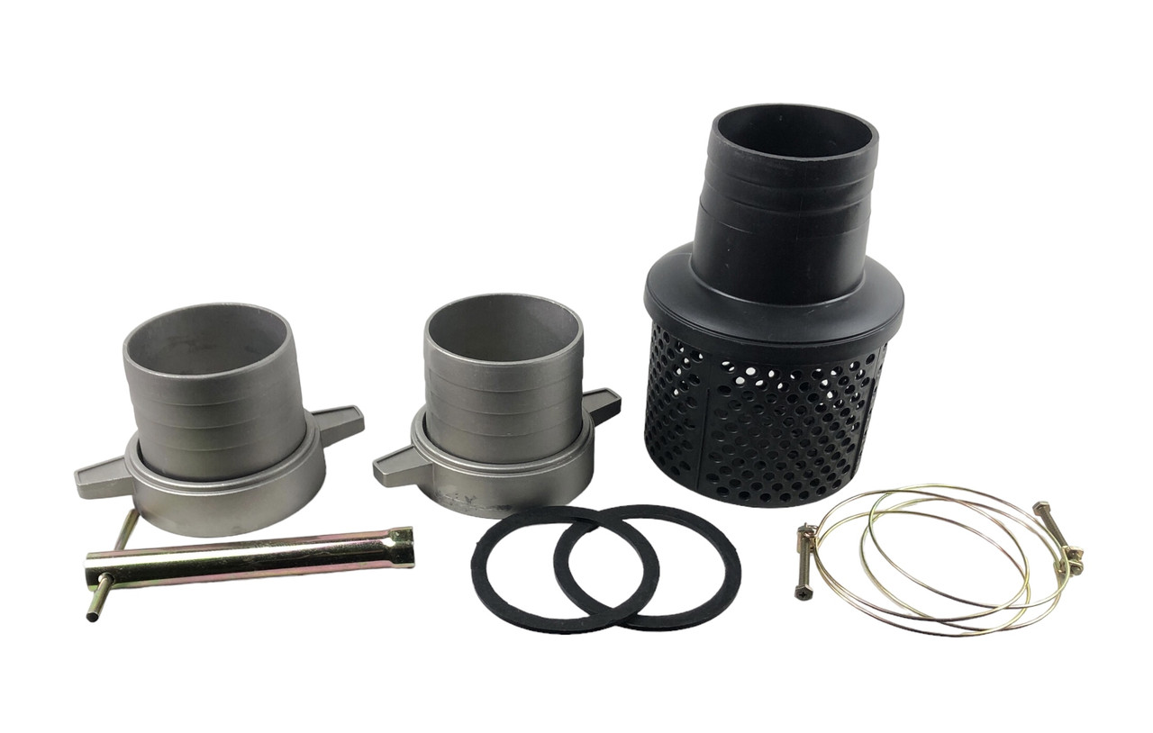 Комплект помпи 100мм фільтр водозаборний перехідник з флянця на шланг хомути ключ свічний, фото 1