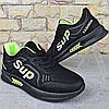 Кросівки підліткові для хлопчика Paliament Чорні із салатовим Еконубуком, фото 7