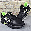 Кросівки підліткові для хлопчика Paliament Чорні із салатовим Еконубуком, фото 8