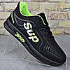 Кросівки підліткові для хлопчика Paliament Чорні із салатовим Еконубуком, фото 9