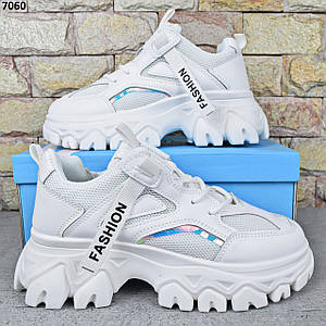 Кросівки жіночі демісезонні Marlen, Білі кросівки екошкіра + текстиль 41