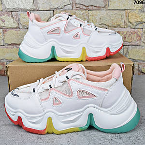 Кросівки жіночі демісезонні Захар-Gold, Білі кросівки на силіконовій підошві екошкіра + текстиль 37