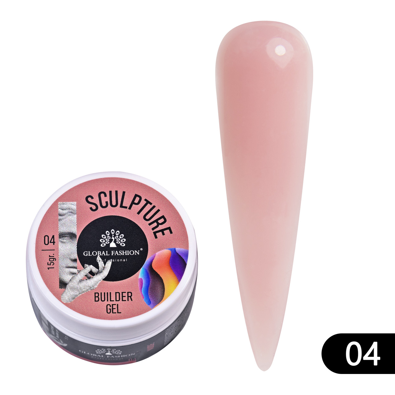 Скульптурний гель SCULPTURE BUILDER GEL Global Fashion № 04, 15 гр (Бежевий)