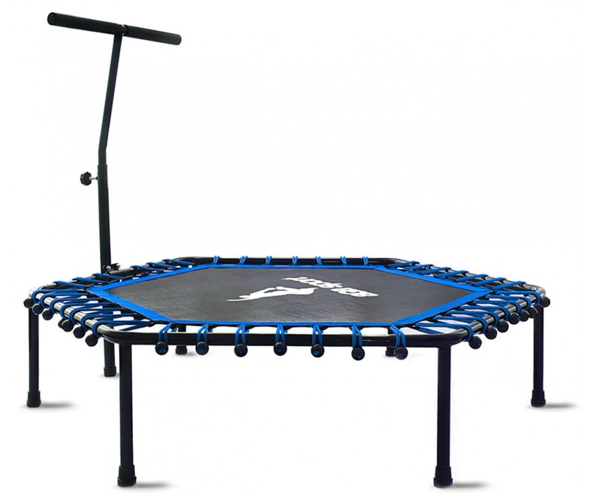 Фітнес батут із ручкою AGA SPORT 130 см шестикутний синій Польща, фото 1