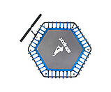 Фітнес батут із ручкою AGA SPORT 130 см шестикутний синій Польща, фото 4