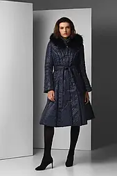Жіноча зимове плащевое пальто з відрізний спідницею Raslov 5051