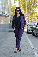 Женский деловой костюм из жакета и брюк фиолетовый Merkur 51415 52