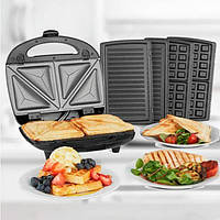 Мультигриль 3 в 1 Sandwich maker Сендвичница Вафельница Гриль