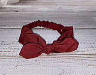 Повязка солоха для волос с бантиком красного цвета
