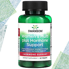 Вітаміни для жінок Swanson Women's Multi plus Hormone Support 90 таблеток