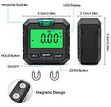 Кутомір "Level Meter B" електронний магнітний, інклінометр, цифровий рівень (IP65, точність ±0,2°), фото 4