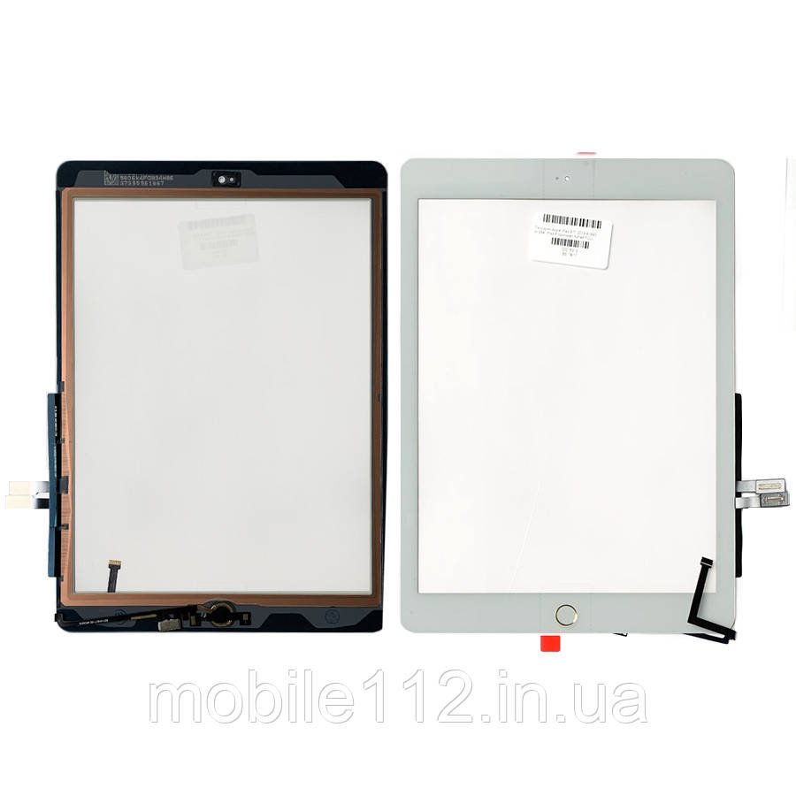 Сенсор (тачскрін) Apple iPad 9.7" 2018 A1893 A1954, iPad 6 білий оригінал Китай повний з кнопкою