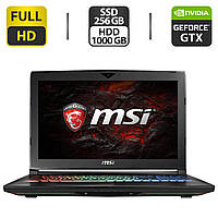 Игровой ноутбук Б-класс MSI GT62VR 6RE/15.6"/Core i7 4 ядра 2.6GHz/16GB DDR4/256GB SSD+1TB HDD/GTX 1070 8GB