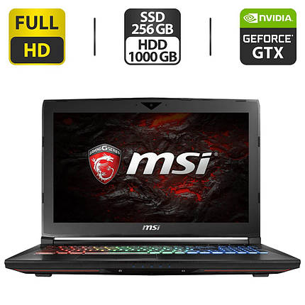 Ігровий ноутбук Б-клас MSI GT62VR 6RE/15.6"/Core i7 4 ядра 2.6 GHz/16GB DDR4/256GB SSD+1TB HDD/GTX 1070 8GB, фото 2