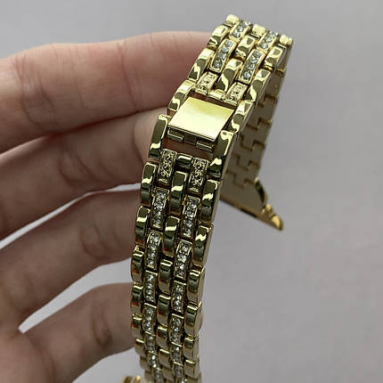 Ремінець Bucklet для Apple Watch 44 металевий ремінець з камінчиками для годинника епл вотч 44 золотий, фото 1
