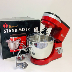 Планетарний міксер тістоміс Domotec MS-1368 6 швидкостей 3 насадки металева чаша 4 л Червоний 3500W